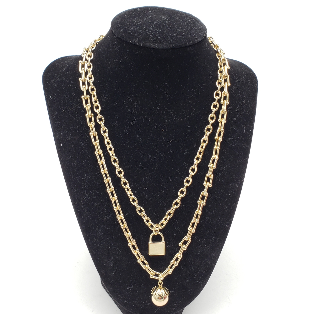 Authentic Louis Vuitton Lock & Key W/ Unbranded Stainless Steel Gold Heart Chain - Picture 5 of 12